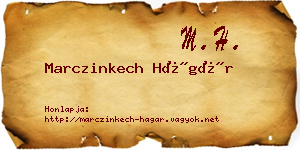 Marczinkech Hágár névjegykártya